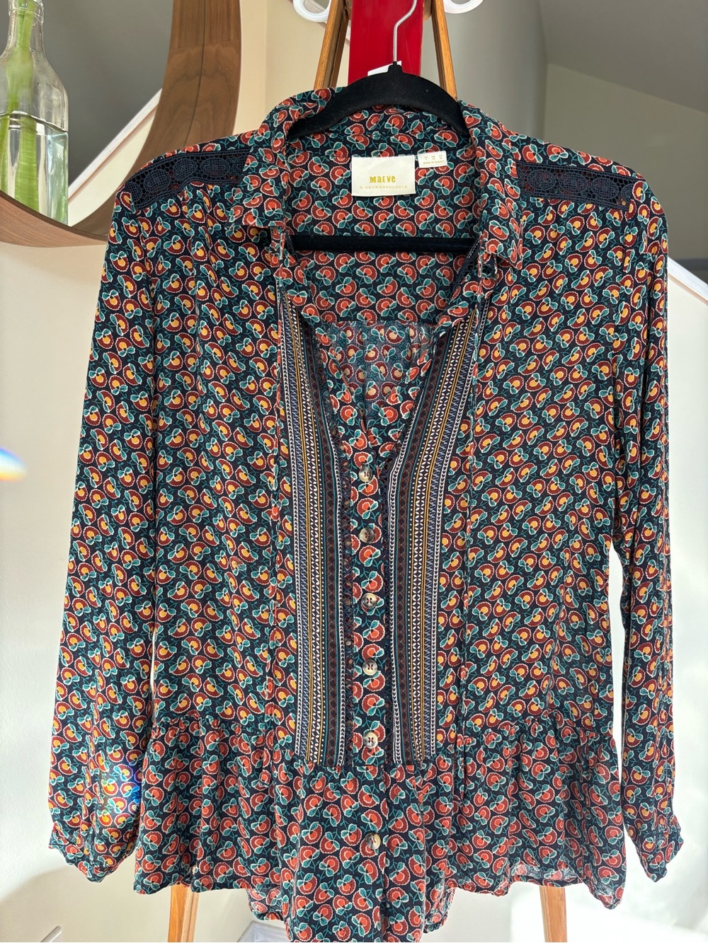 Maeve By Anthropologie Floral Peasant Blouse